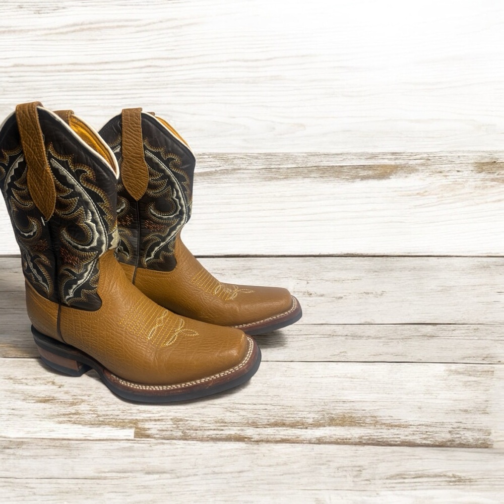 Brown and Black Western Boots